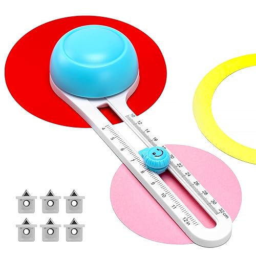 MyLifeUNIT Circle Cutter, Circular Rotary Cutter for Paper Crafts Scrapbooking (Included 6 Blades), Cutting Diameter 4 in to 12.6 in