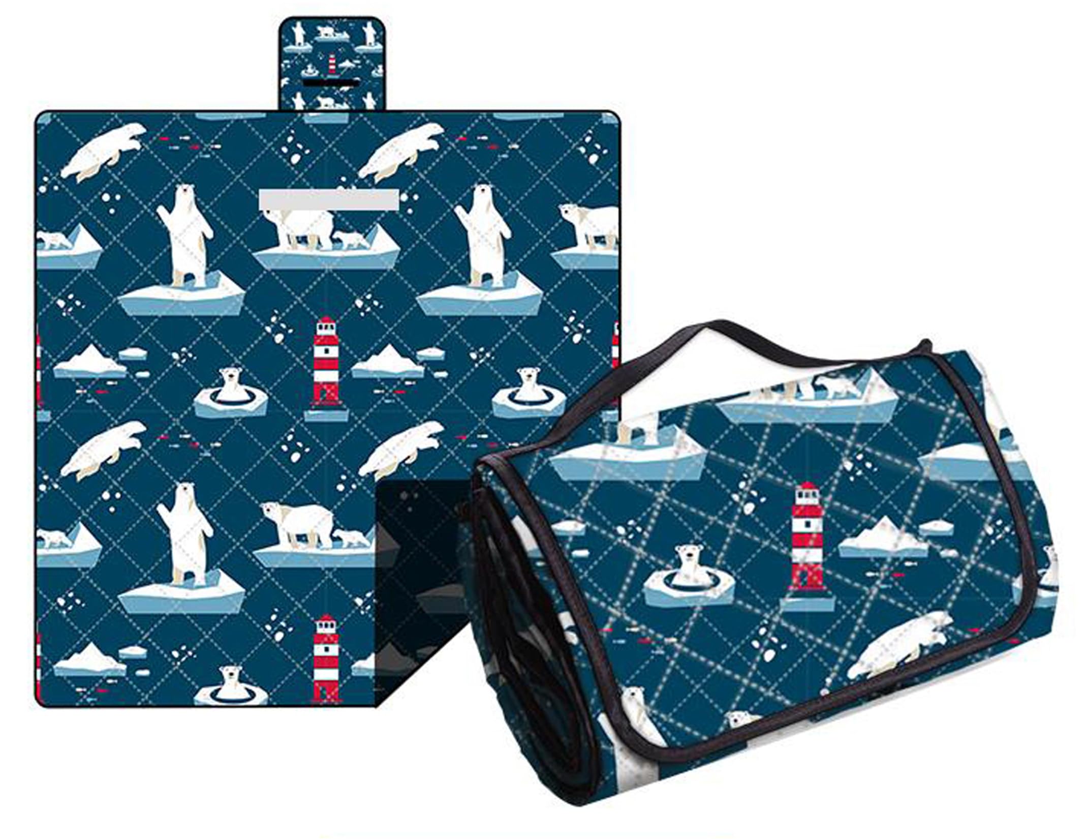 Hayisugal Picnic Blanket Sand-Free Beach Blanket Waterproof Camping Blanket Washable Beach Mat Portable Picnic Blanket Soft for Beach, Picnic, Hiking, Travel, Polar Bear, 150 x 200 cm โ image 1