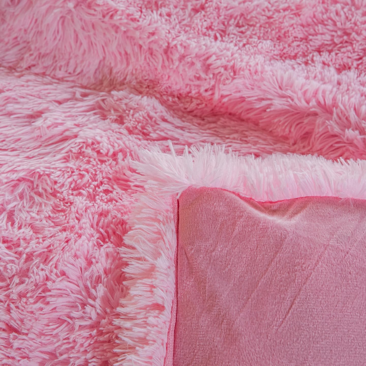 Kids Girls Faux Fur Light Pink Comforter Sets Twin/Full - 3PC Bed Set Skin Friendly Soft Warm Comfortable Classical Rabbit Plush Velvet Flannel Fluffy Fuzzy Bedding(Comforter x 1 Pillowcases x 2) - Image 8