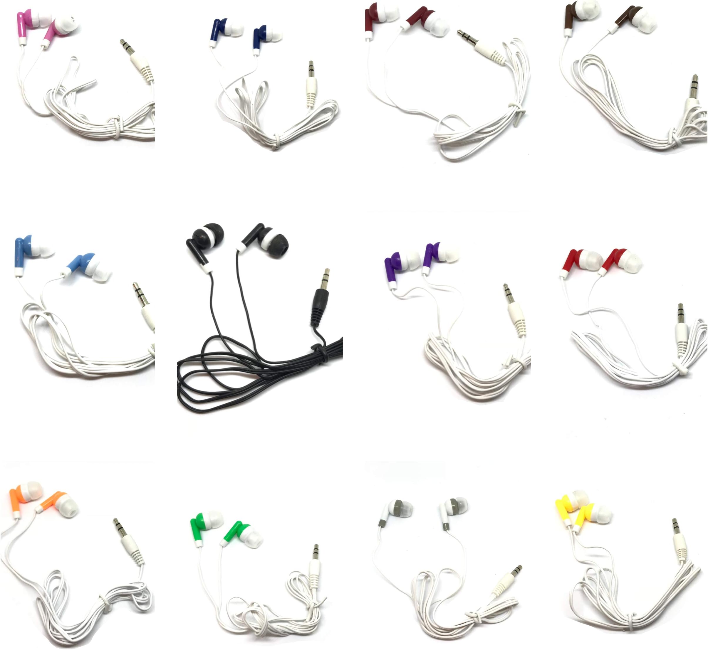 TFD Supplies TFD Supplies Wholesale Bulk Earbuds Headphones 100 Pack for iPhone, Android, MP3 Player - Mixed Colors