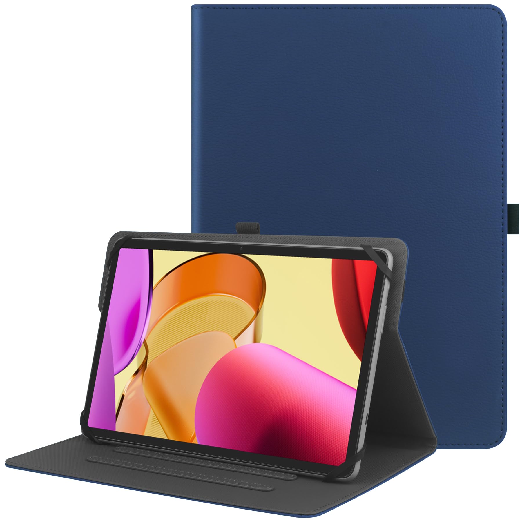 HGWALP Custodia universale per Tablet da 9-11 pollici,Multi-Viewing Angles PU Leather Stand Folio Cover con Porta Penna per 9 "10.1" 10.5 "11" Touch screen Tablet-Navy
