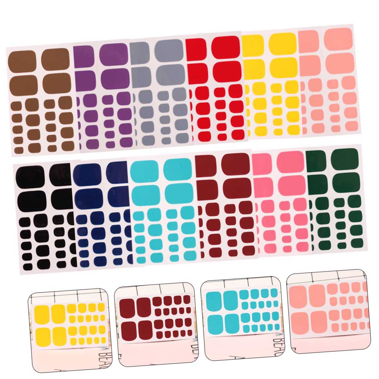 BESTYASH 4 Set Adesivi Per Unghie Dei Piedi Unghia Dito Del Piede Accessorio Per Decalcomanie Per Unghie Decalcomanie Per Unghie Fai Da Te Adesivo 12 Fogli*4