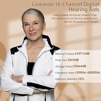 مساعدات السمع القابلة لإعادة الشحن لكبار السن ، أجهزة السمع OTC 16-Channel Digitalwith Tinnitus Relief Noise Reduction & Portable Charging Case ، مكبرات السمع لفقدان السمع للبالغين (WHITE)