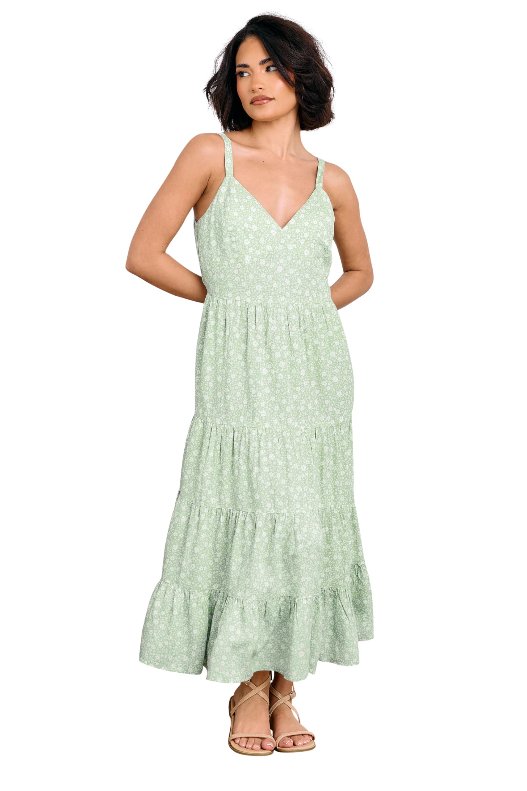 Pixiegirl Women's Mint Petite Floral Midi Dress In | Size: 10
