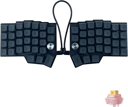 46 Corne Layout with knobs CORNE Wired Ergonomic Mechanical Keyboard,60% Orthol inear Layout,Hot-swappable,RGB,Vial remapping Support,pre-lubed Linear switches Silent Switch