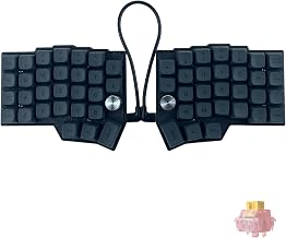 4×6 Corne Layout with knobs CORNE Wired Ergonomic Mechanical Keyboard,60% Orthol inear Layout,Hot-swappable,RGB,Vial remapping Support,pre-lubed Linear switches (Silent Switch)