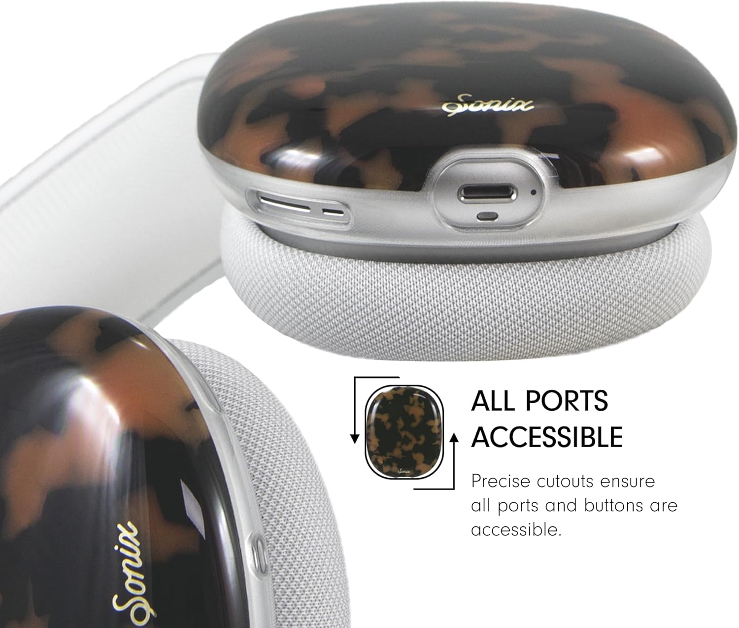 Sonix Protective Case Cover for AirPods Max Headphones | Brown Tort - Image 6