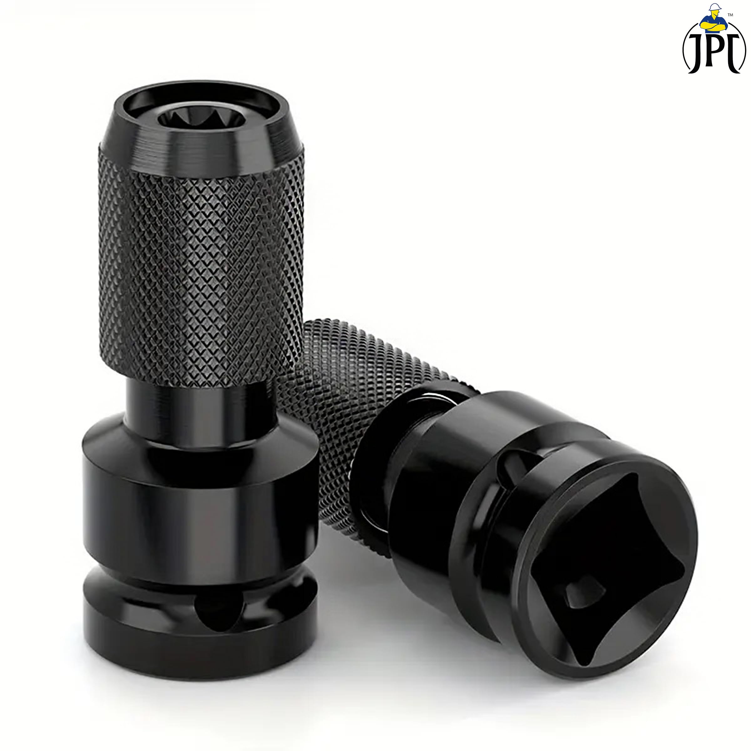 JPT Quick Release Impact Bit Holder, 1/2-Inch Square Drive to 1/4-Inch Hex Socket Adapter, Rapid Release Converter for Impact Wrench 1