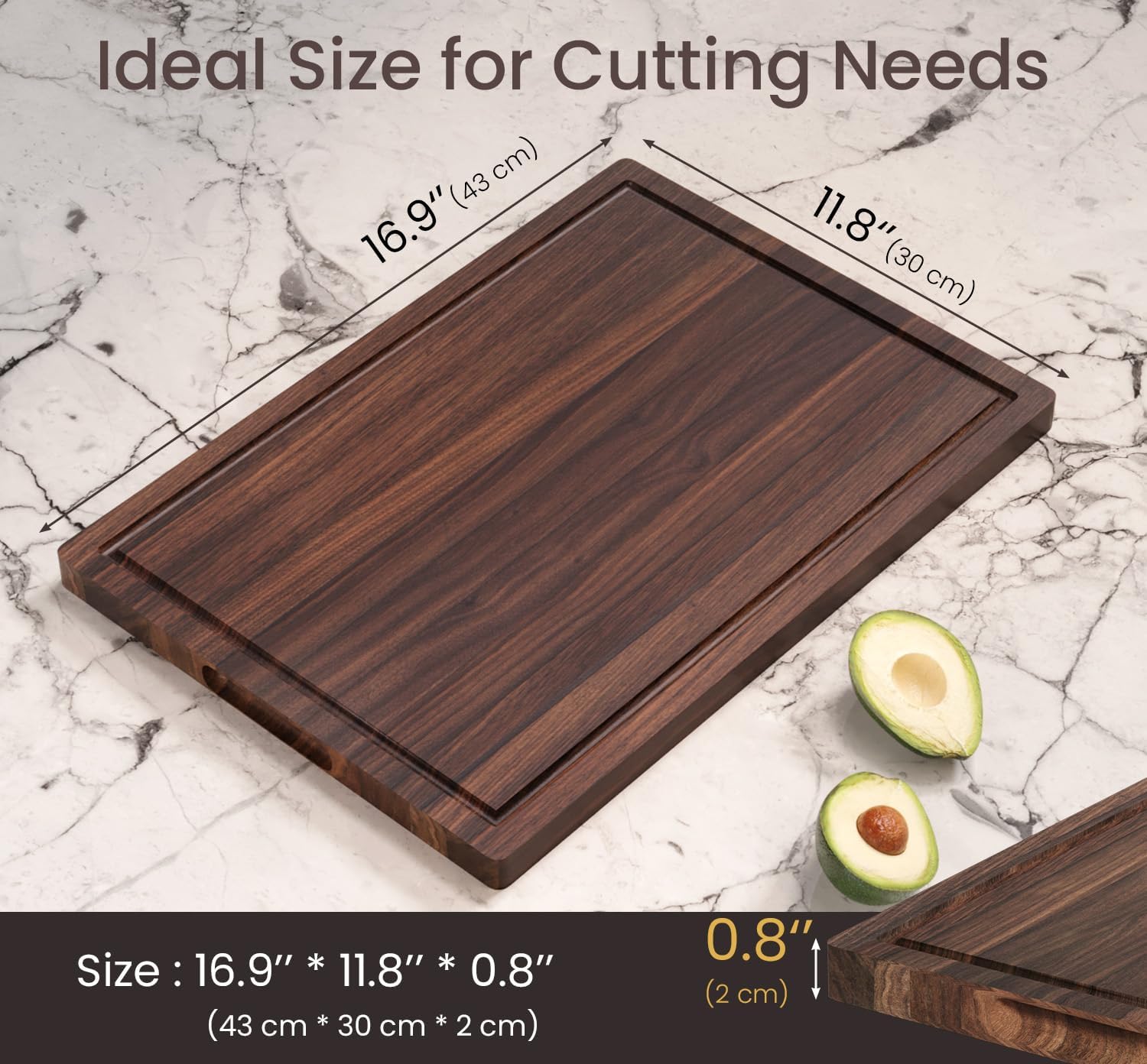 Fibogollo Walnut Wood Cutting Boards Chopping Boards for Meat