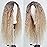 Fencca Ombre Blonde Long Curly Wigs for Women Heat Synthetic Curly Hair Wavy Full Wig Middle Part Natural Looking Wig