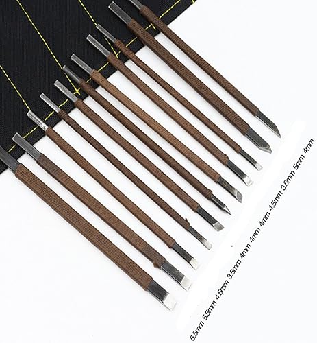 Miniatura 2 de KangTeer - Kit de herramientas para tallar piedra, 11 piezas de acero al manganeso para tallar cuchillos