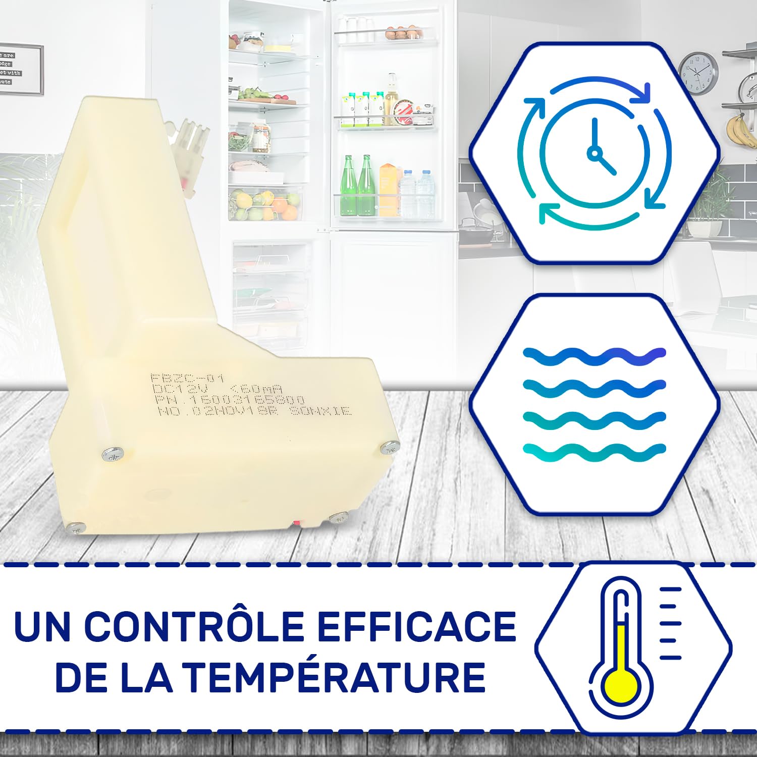 Clapet D'air pour Frigo Congelateur DC12V avec Code Original C00480597 488000480597 pour Whirlpool pour Indesit - Garantie de 10 Ans - MONTERAL
