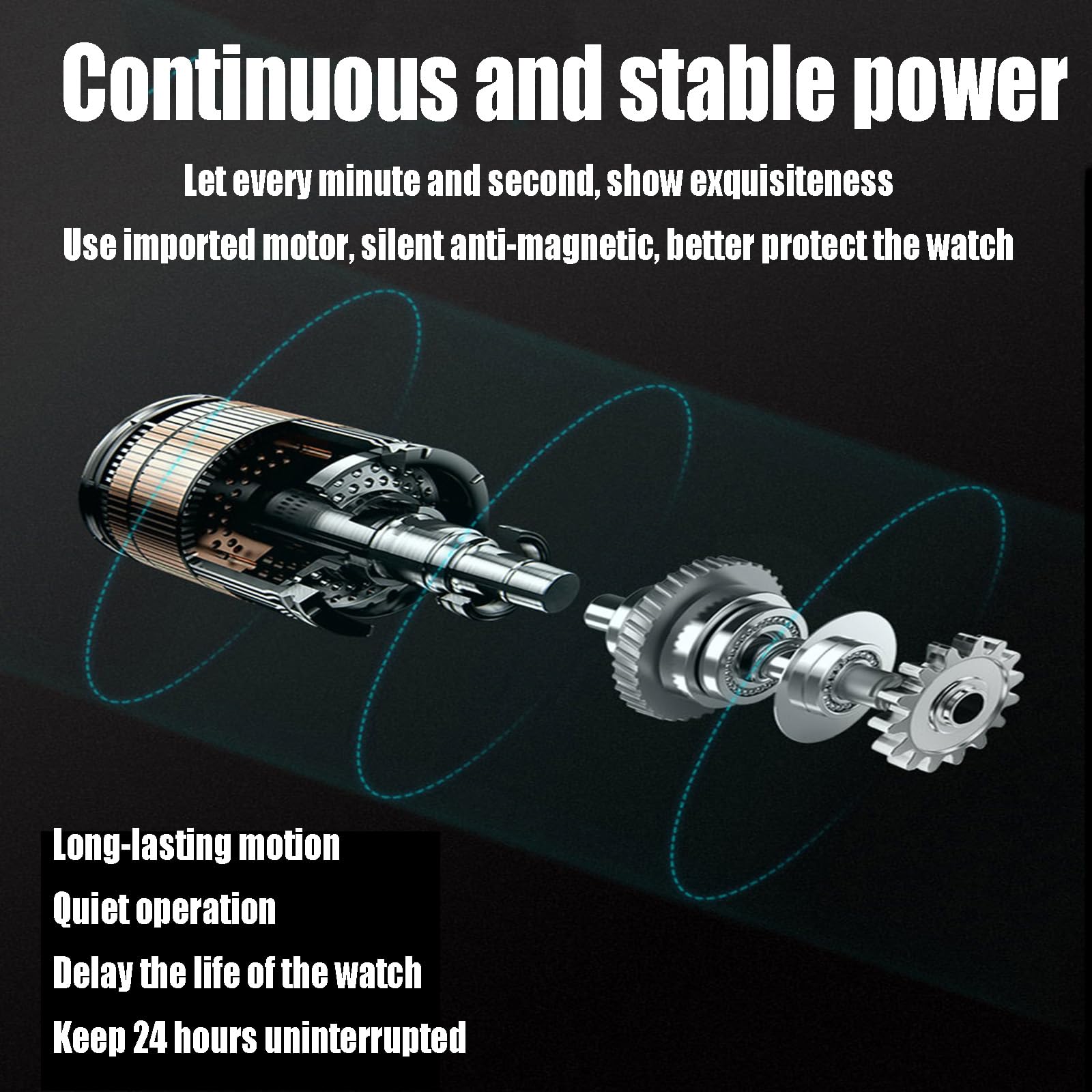 Pojedynczy nakręcacz zegarków, automatyczny nakręcacz zegarków mechanicznych, automatyczny nakręcacz domowy, z 2 skalowalnymi poduszkami o różnych rozmiarach, do zegarków (Black)