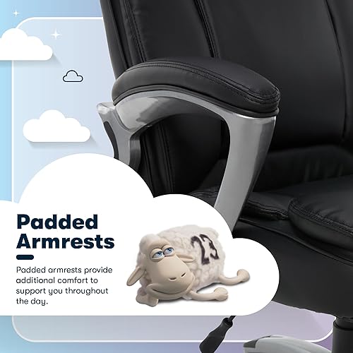 Miniatura 6 de Serta Fairbanks - Silla de oficina ejecutiva grande y alta, ergonómica, cómoda, con respaldo alto, sillas de computadora con soporte lumbar, cojín