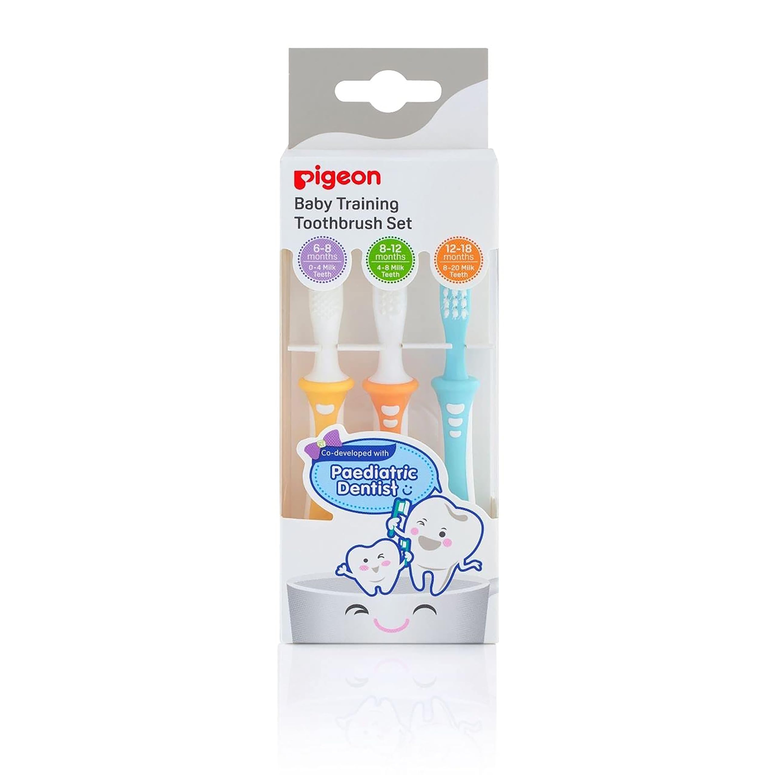 Training Tooth Brush Set, Extra Soft Bristles, Soft Grip, Lesson 1, 2, 3, Multi Colour