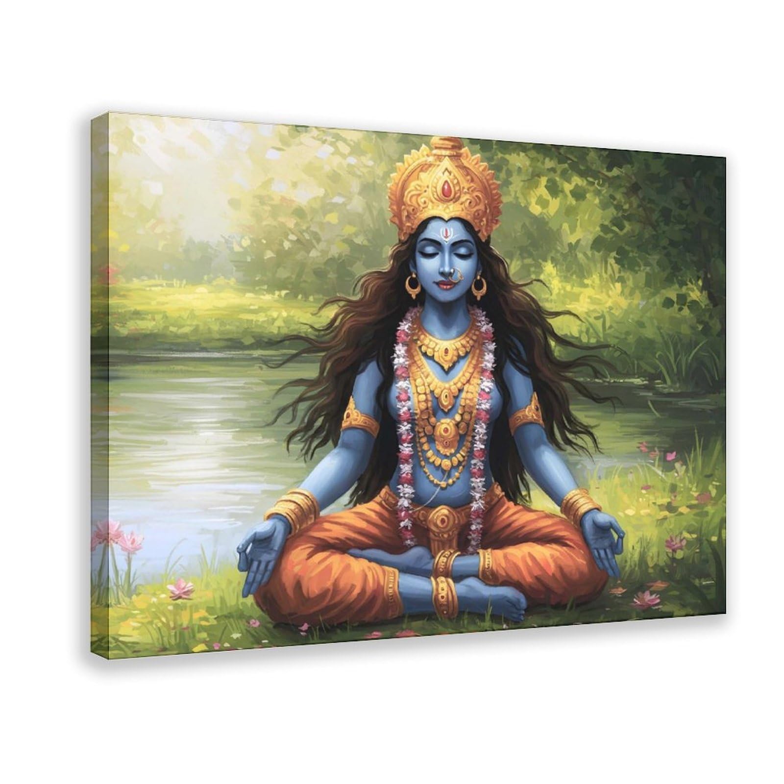 Goddess Kali, Kali Maa Canvas Poster Bedroom Decor Landscape Office Room Decor Gift 12x18inch(30x45cm)