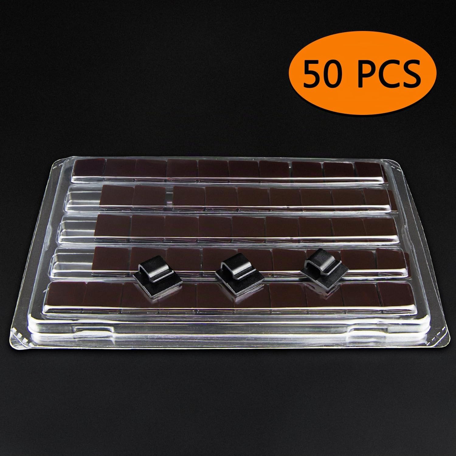 SOULWIT® Lot de 50 Clips de Gestion de câbles Auto-adhésifs