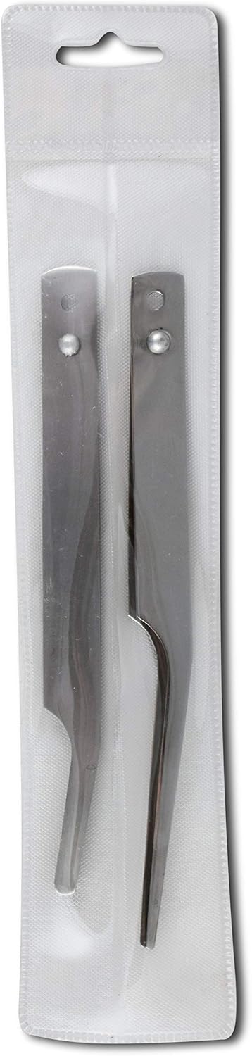 Entomology Forceps Set, One Long Points and One Short Broad Points Forcpes. Ideal for a delegate entomology work. Superlight flexible stainless-steel, construction. Set of 2.