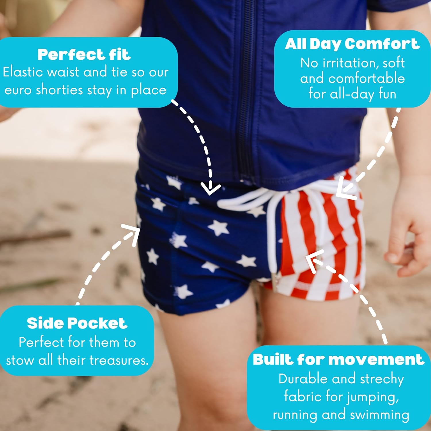 SwimZip Shorties - UPF 50+ Swim Shorts - Baby, Toddler, and Kids - Boys' or Girls - Image 6