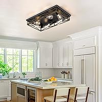 Vista 6 de Lámpara de techo rústica de granja para cocina, accesorios de iluminación de 6 luces para pasillo con montaje empotrado en el techo, lámpara