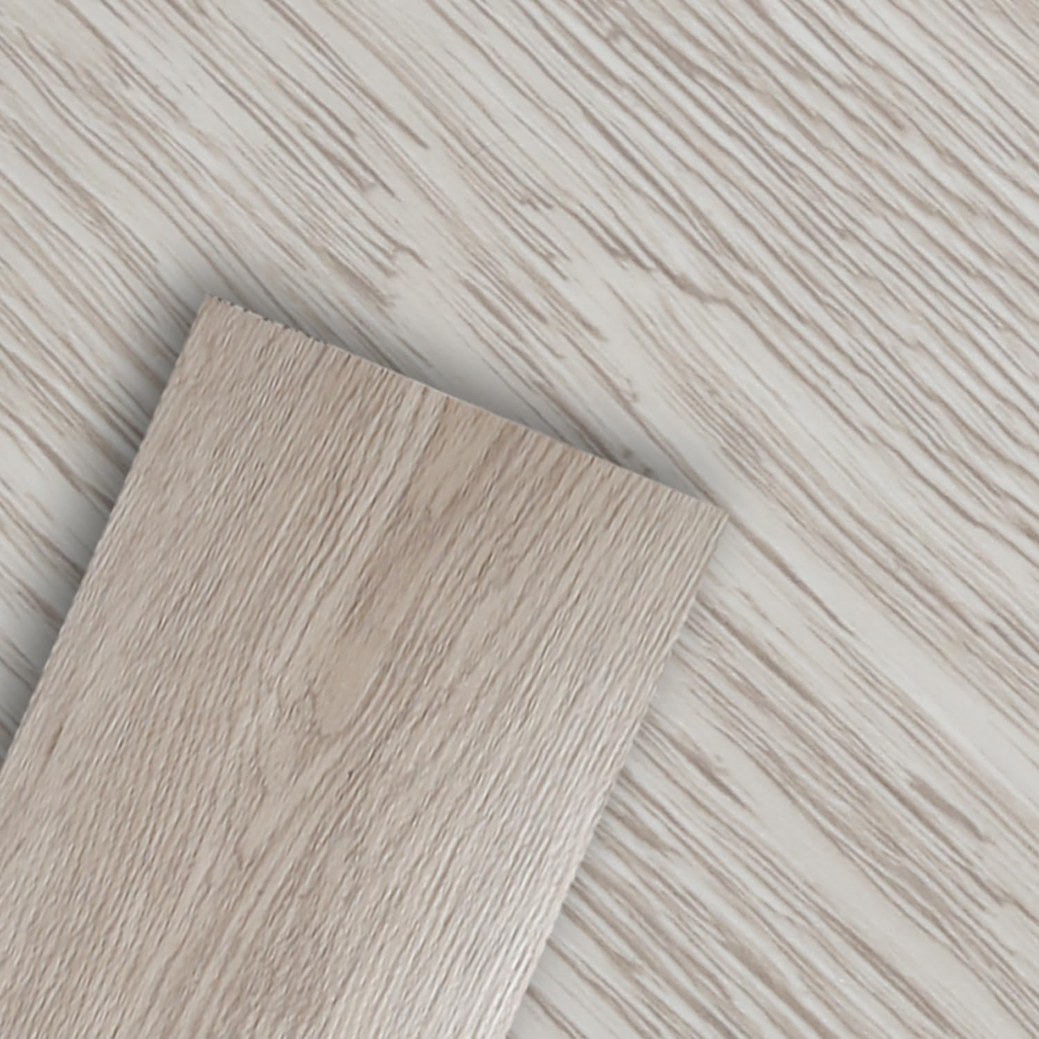 91,5 cm x 15,2 cm x 1,5 mm, rivestimento in vinile autoadesivo, 20 m²/140 piastrelle, impermeabile, effetto legno, per cucina, bagno, rovere bianco