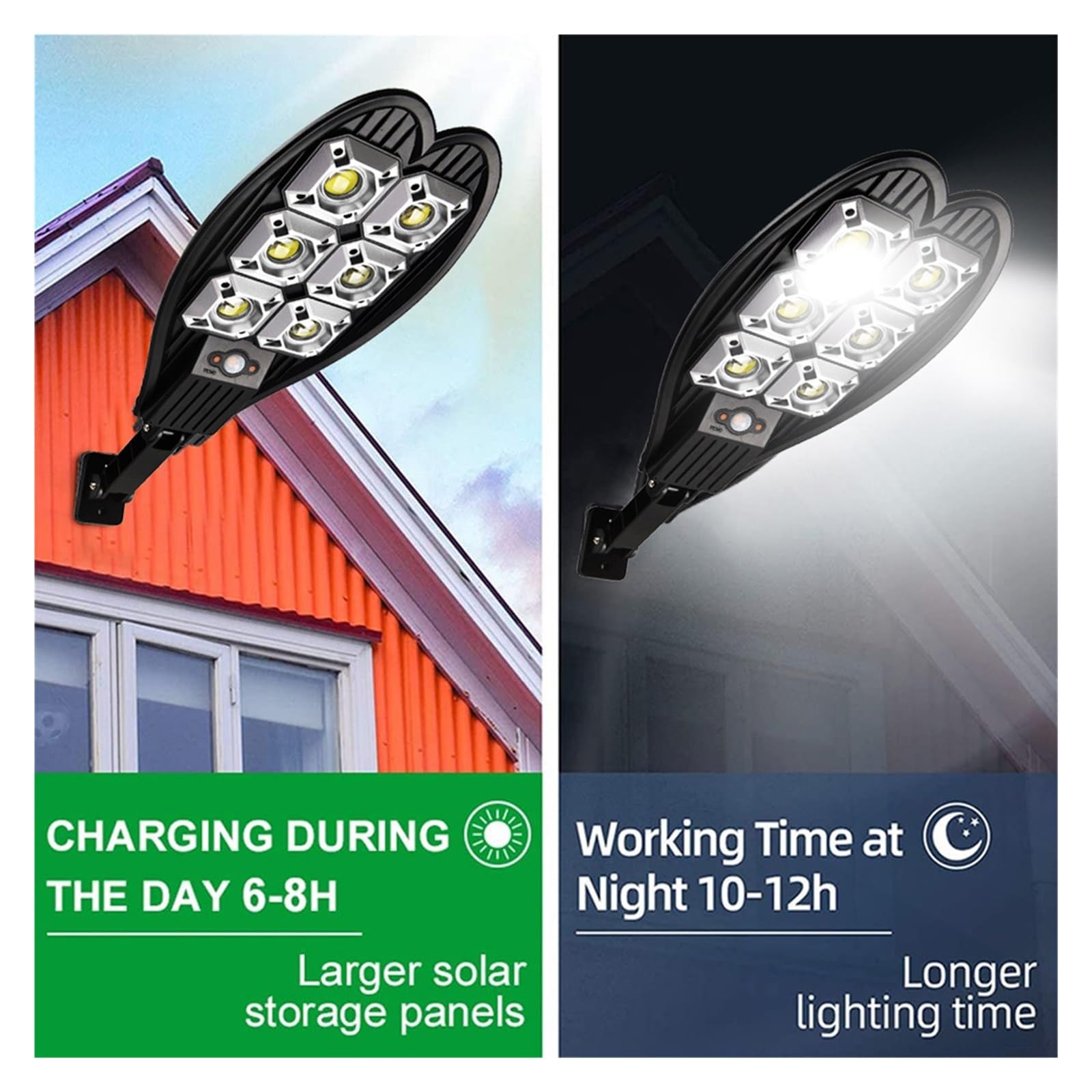 Lampy Solarne ZewnęTrzne, 108COB Solar LED Street Light Outdoor Wodoodporny pilot Czujnik ruchu PIR Lampa słoneczna do ogrodu Yard Security Wall Light Bardzo Szeroki KąT śWiecenia(108COB)