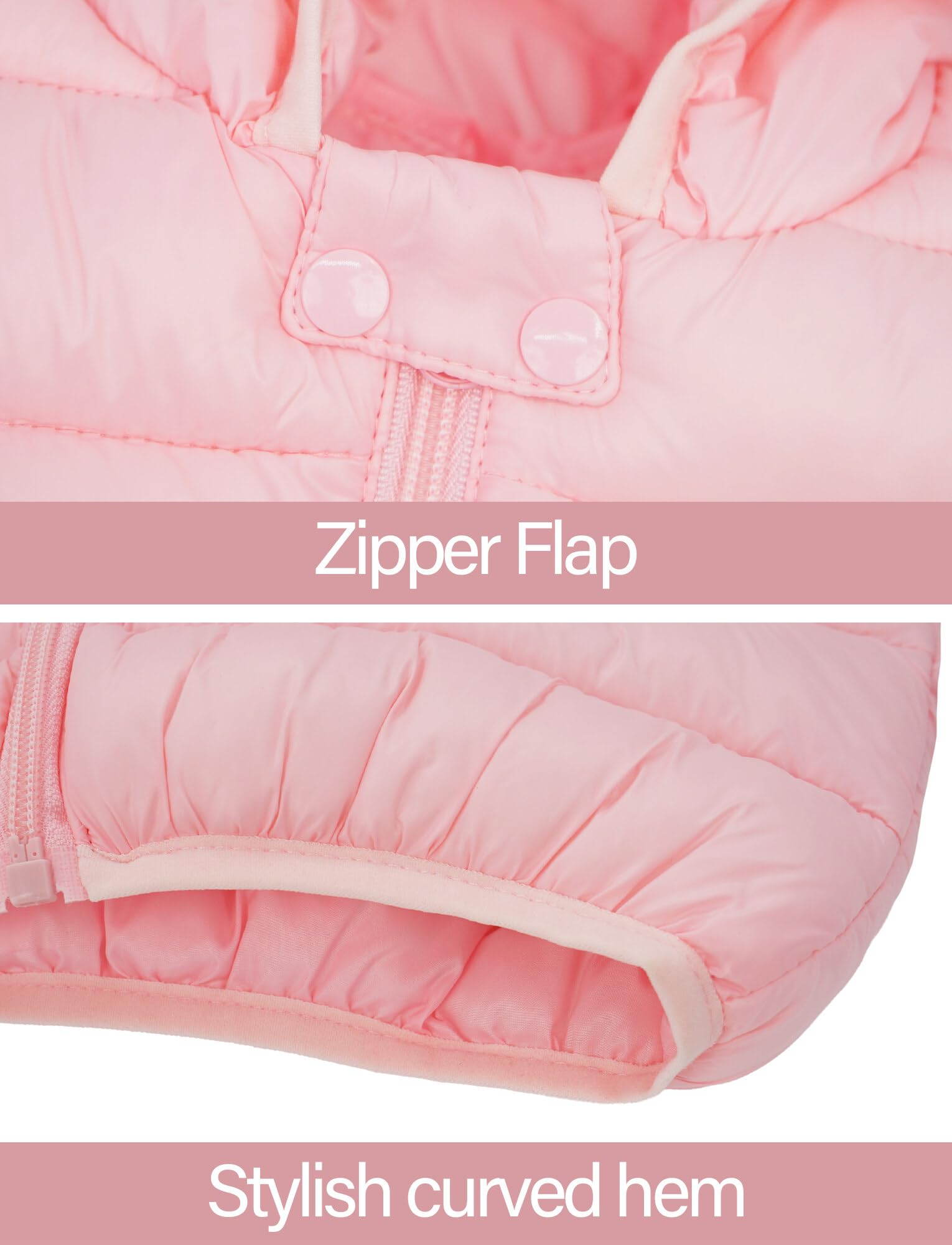 Kids Boys Girls Winter Hooded Puffer Jacket with Elastic Waist Snow Pants Baby Thick Warm Padded Down Coat and Pants Sets Two Piece Hooded Jacket Outfit Clothes Set Pink 0-6 Months 2023