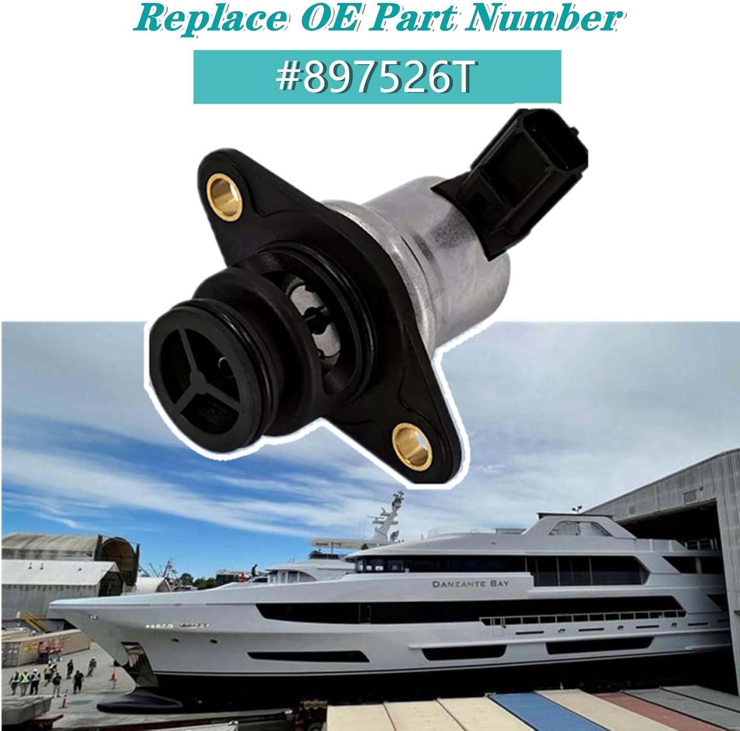 Idle Air Control Valve 897526T - OE 8M0188118 Replacement Compatible with Mercury Outboard 65-150HP 4-Stroke & Mercruiser