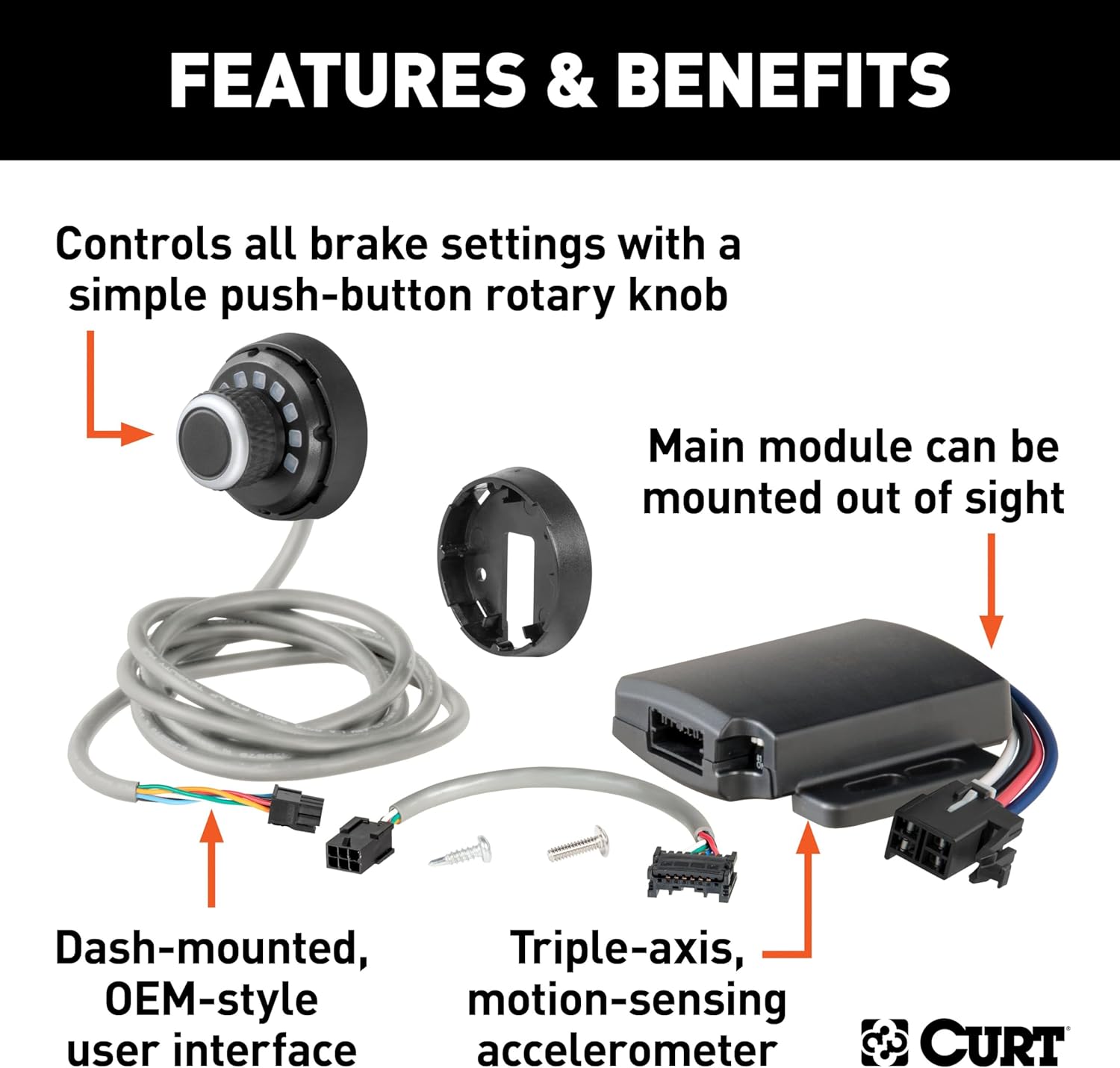 CURT 51170 Spectrum Brake Control w/Triple-Axis Accelerometer Motion-Sensing Accelerometer Spectrum Brake Control