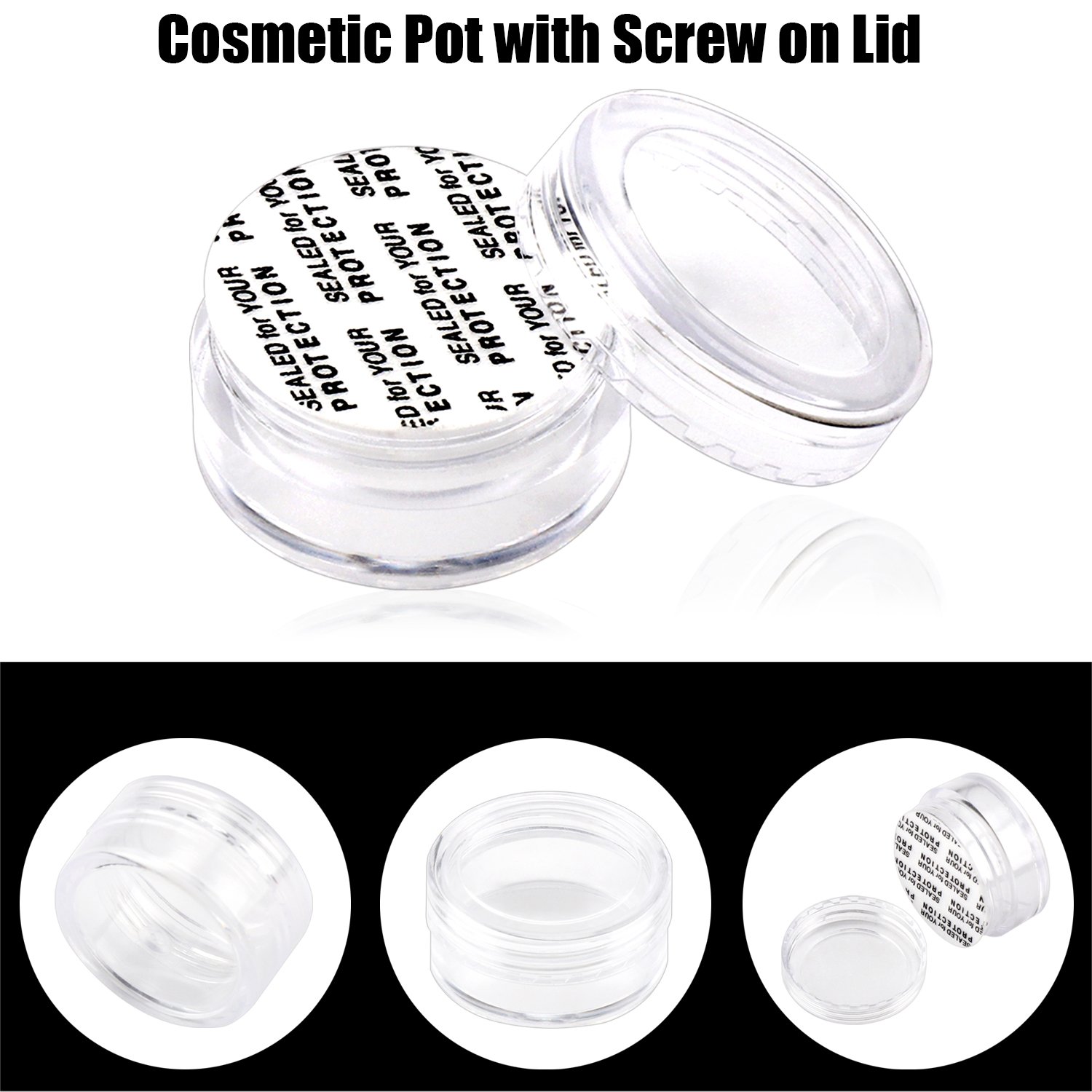 SumDirect 100Pcs 5Gram Clear Empty Cosmetic Containers Jars Sample Pots