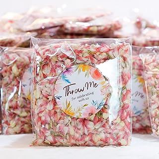 50 Pack Biodegradable Real Flower Petals Confetti, Natural Wedding Confe...