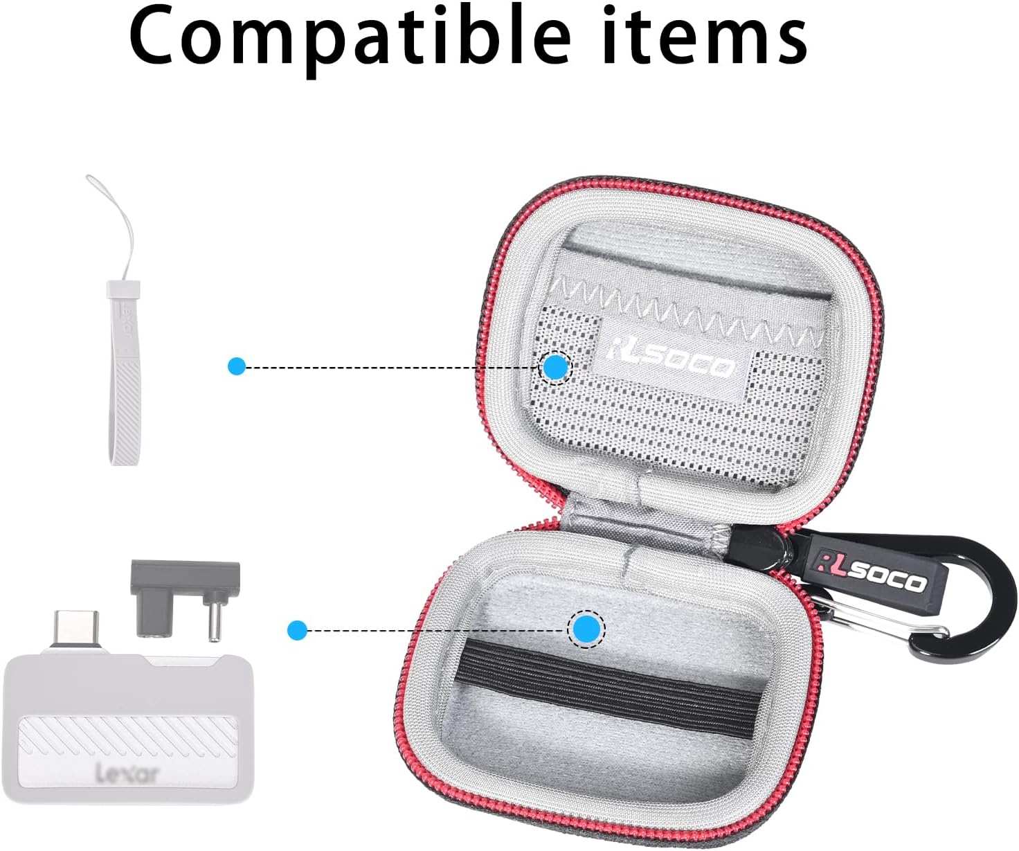 RLSOCO Carrying Case for Lexar 1TB/2TB Professional Go Portable SSD (Case Only)