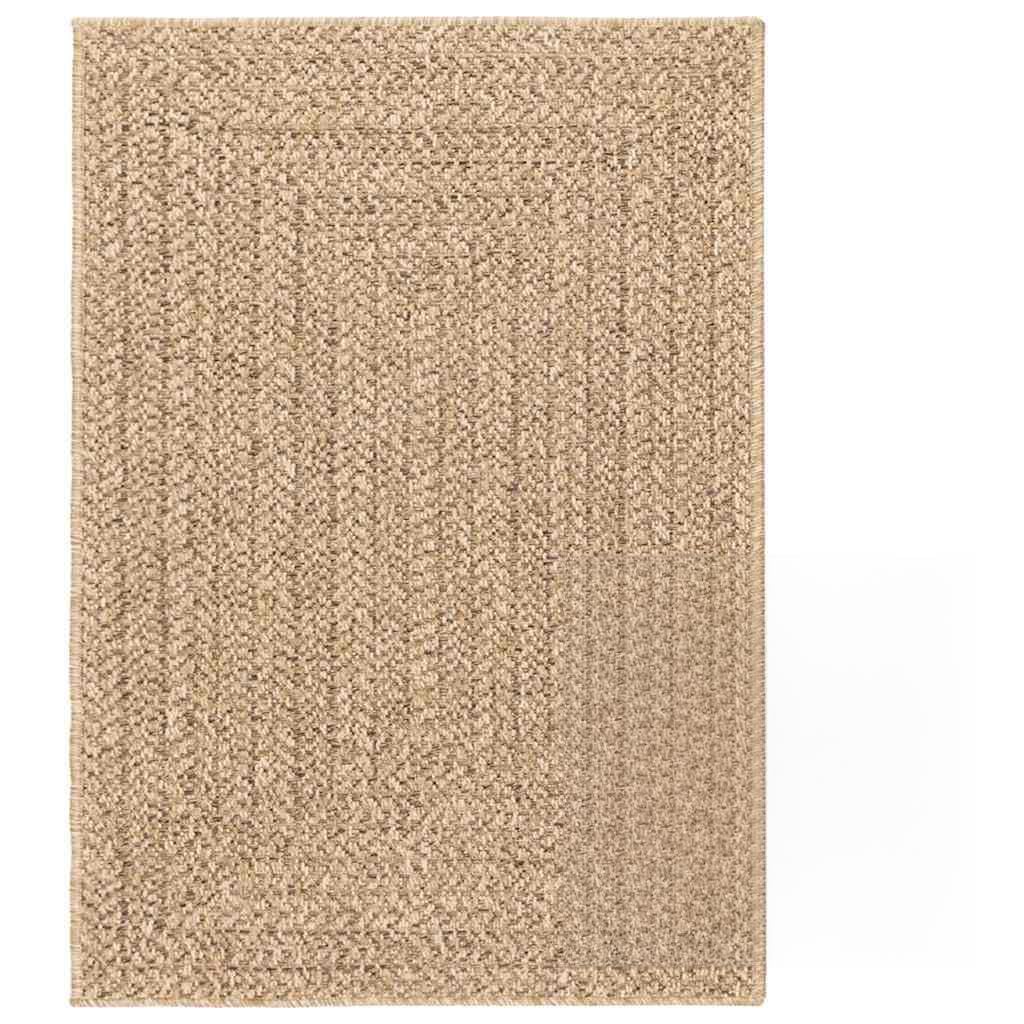 Tappeto per esterni, 160 x 230 cm, effetto iuta, durevole, resistente ai raggi UV, resistente alle intemperie, per balconi, terrazze, giardino, adatto per interni ed esterni, design elegante