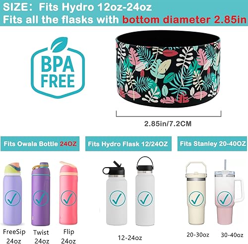 Miniatura 8 de Funda protectora de silicona para botella de agua Hydro Flask de 12 a 24 onzas, 32 onzas, 40 onzas, protector inferior de boca ancha y otras