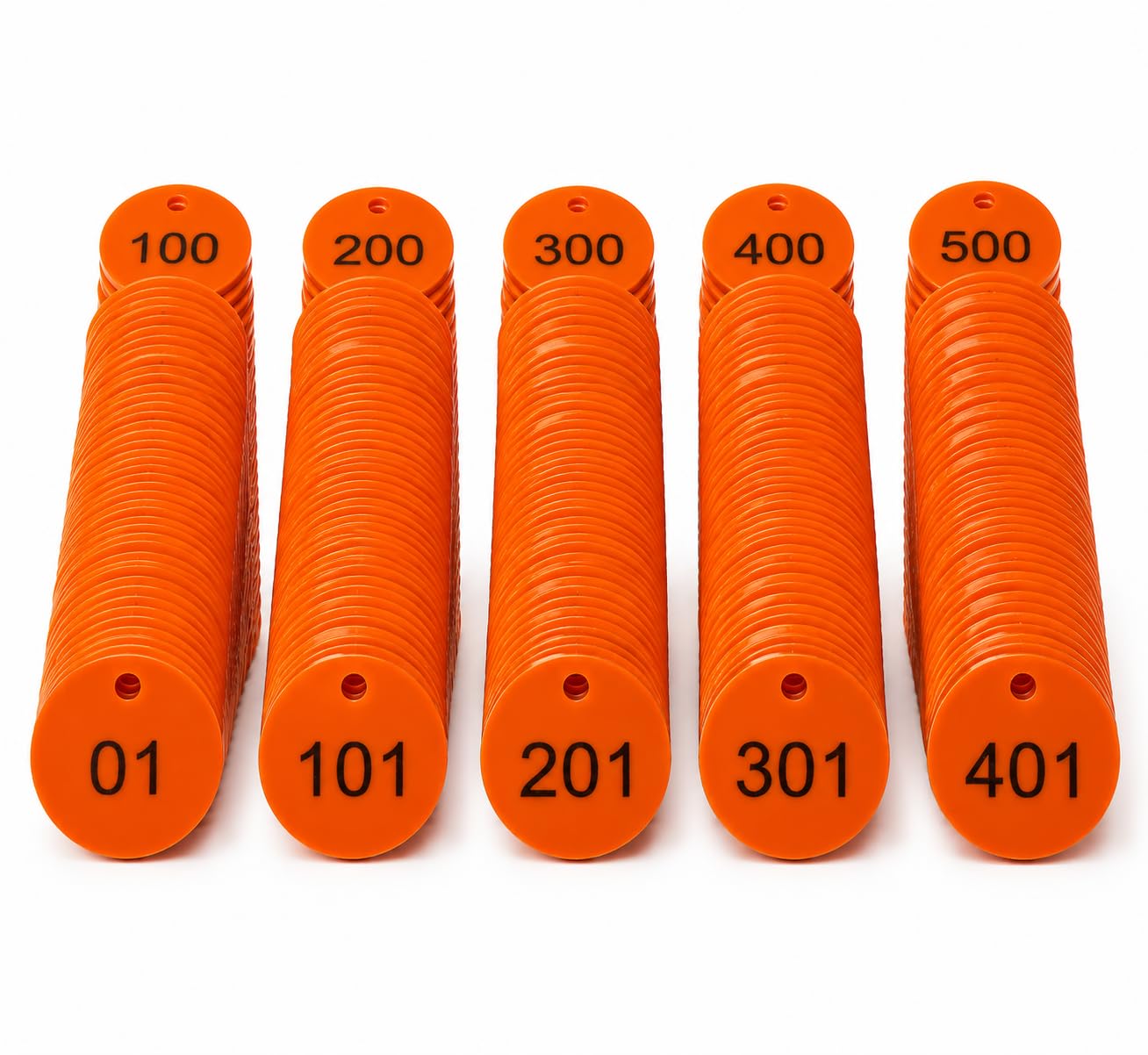 MOREL Orange Embossed Plastic Round Shape Token Coin with Hole USE for Shop, Board Games, Stores, Casino, School.|1 to 500 Numerical Embossed Coins.-image-29