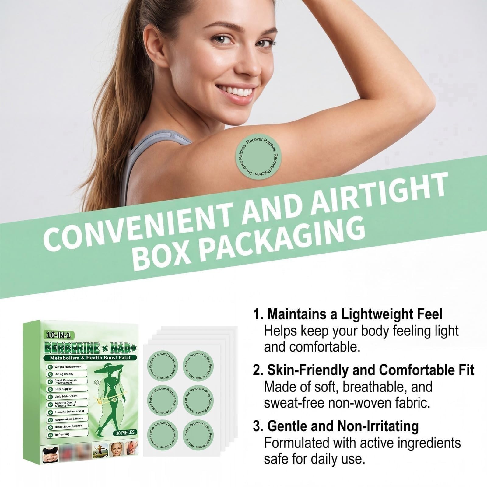 Patch dimagranti corpo Moringa x berina 10 in 1, ingredienti naturali