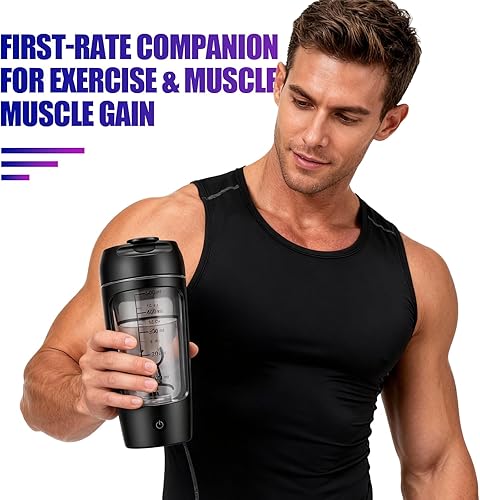 Miniatura 7 de Botella mezcladora eléctrica de proteínas, taza mezcladora de 21 oz para batidos de proteínas y polvos