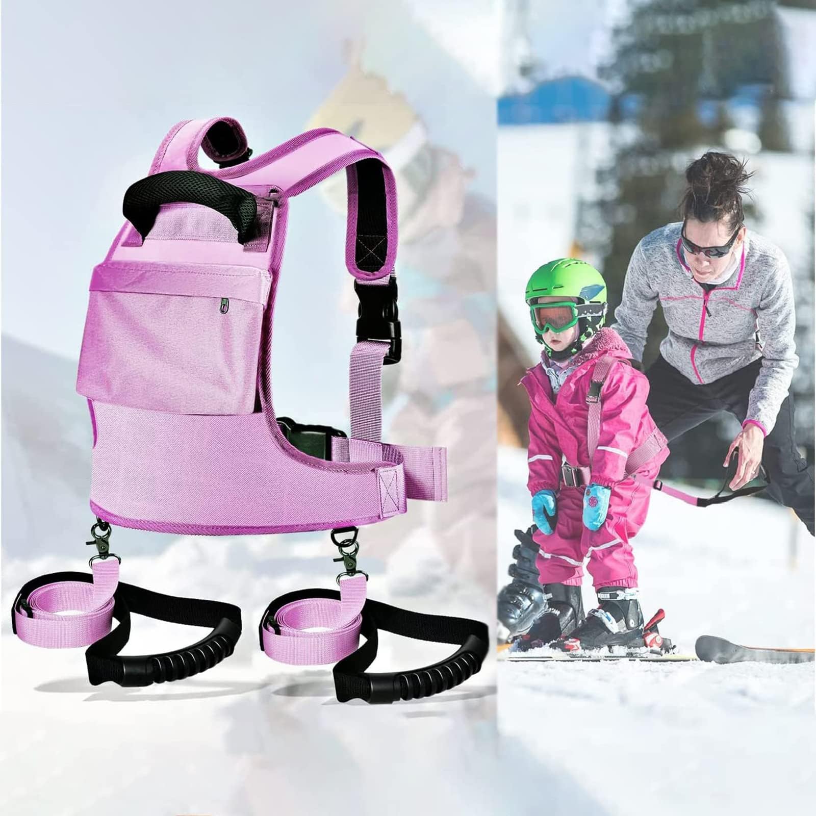 Uprząż Treningowa Do Jazdy Na Nartach I Snowboardzie Dla Dzieci Odpinany Pasek Do Jazdy Na Nartach Regulowana Kamizelka Do Nauki Jazdy Na Nartach Akcesoria Narciarskie