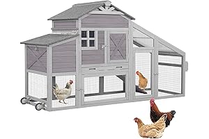 Aivituvin Mobile Chicken Coop with Wheels and Nesting Box