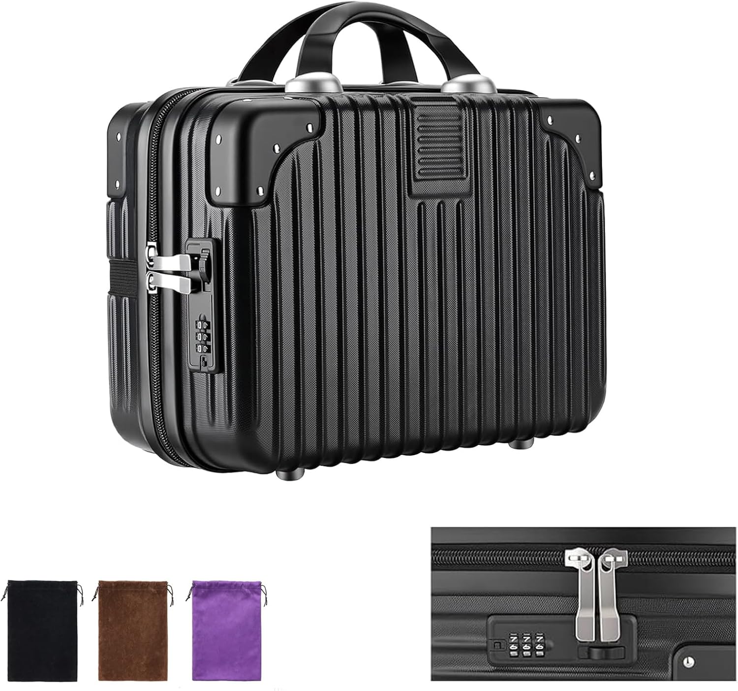 Adult Game Toy Storage Organizer Case, with Lock,Case for Women and Men Lock Box Toy Travel Bag Game Locking Storage Include storage bag Safe and private, Suitable for home, travel (Black,Classic)