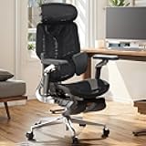 E3 Ultra Ergonomic Office Chair, Big and Tall Office Chairs - with 3-Zone Dynamic Lumbar Support, 360° Mechanical Armrests, 4D Adjustable Headrest, Aluminum Alloy, Premium Mesh Chair Black