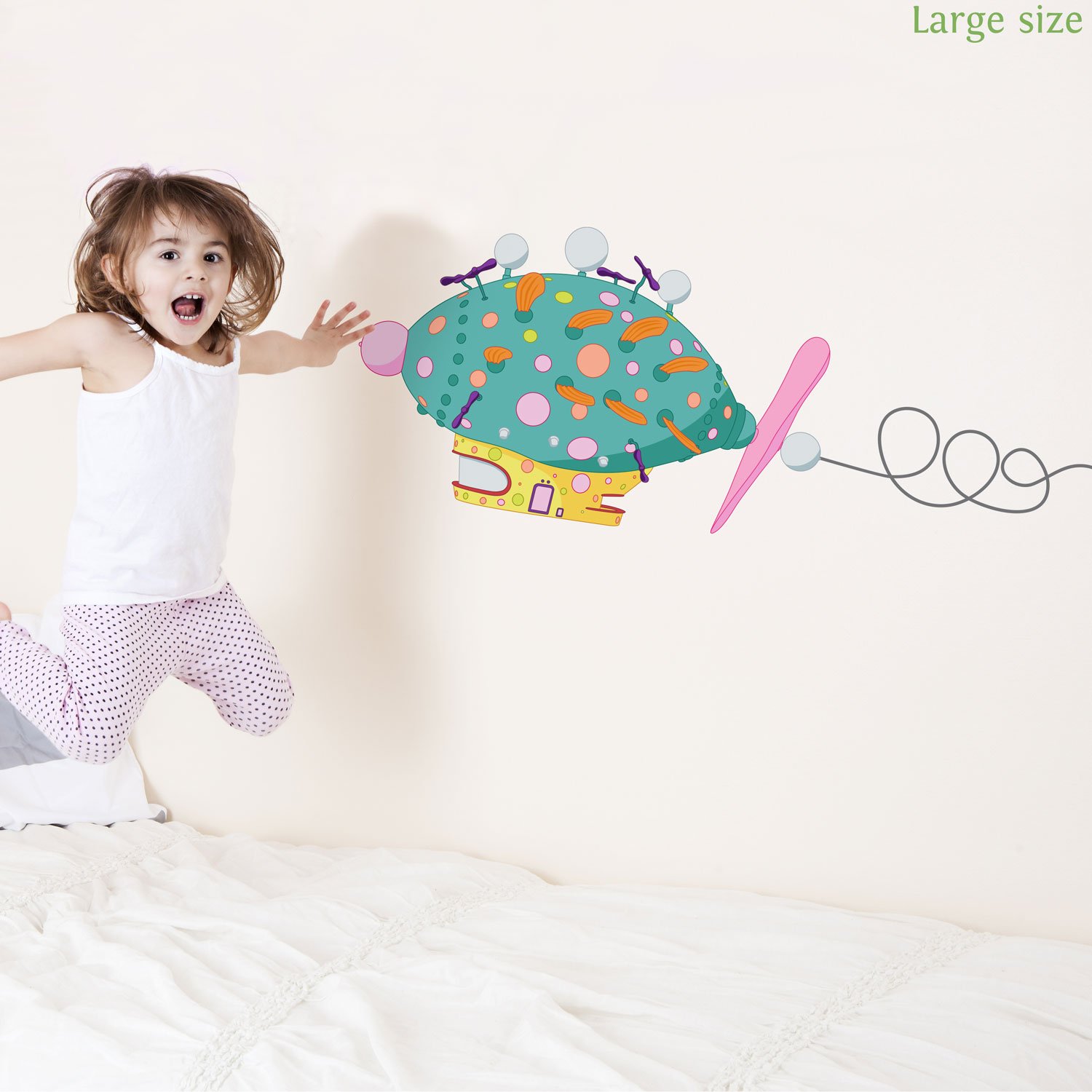 Stickerscape Pinky Ponk Wall Sticker (Large Size) | Official In The Night Garden Wall Sticker