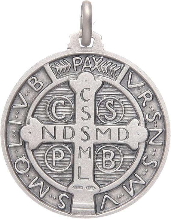 Holyart Saint Benedict Medal Silver 925, 50 mm (1.97 inc.)