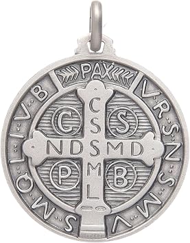Holyart Saint Benedict Medal Silver 925, 50 mm (1.97 inc.)