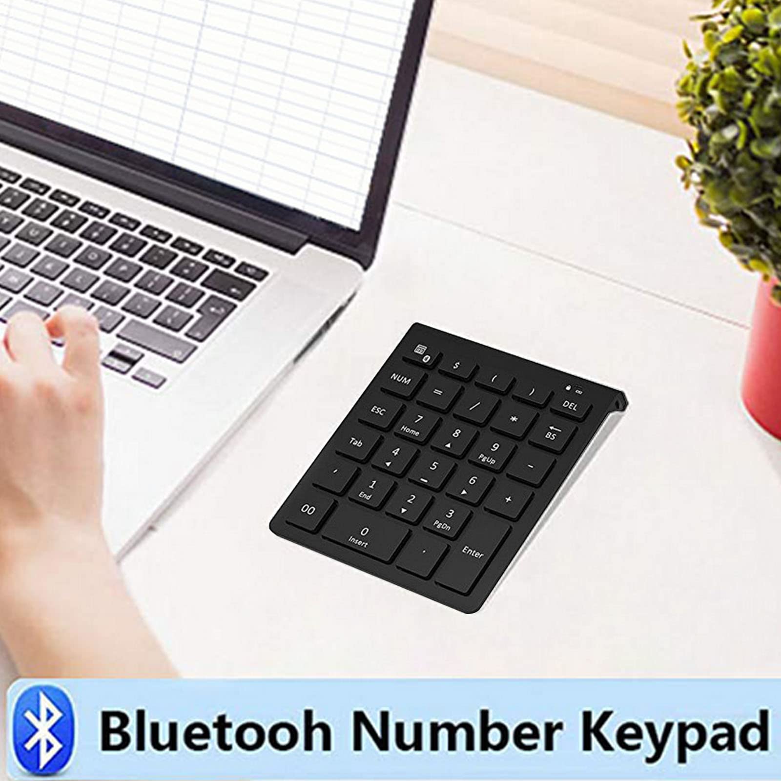 Bluetooth Number Pad, Lekvey Portable Wireless Bluetooth 28Key Numeric