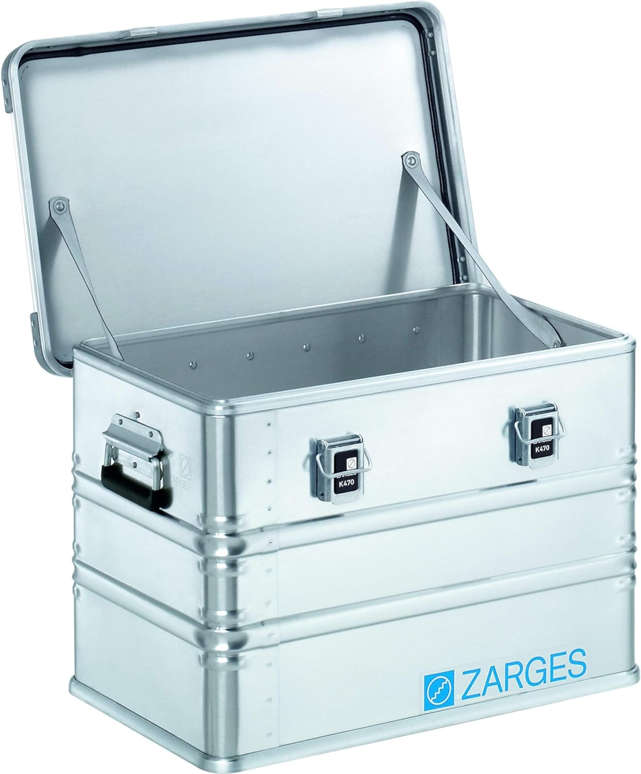 ZARGES - Caisse Aluminium K470 - Boîte Stockage & Transport Universelle - 600x400x410 mm - Aluminium Naturel - Poignées De Transport - Étanche & Durable