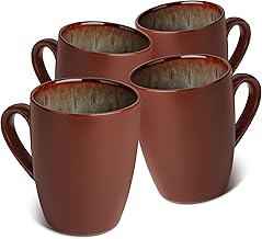 vancasso Kaffeetassen Steingut, BUBBLE 4-teiliges Tassen Set, 380ml Kaffeebecher mit Henkel