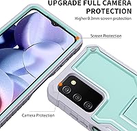 Vista 4 de DUOPAL Funda para Samsung Galaxy A03s 5G, protección de grado militar a prueba de golpes con protector de pantalla HD de vidrio templado y soporte