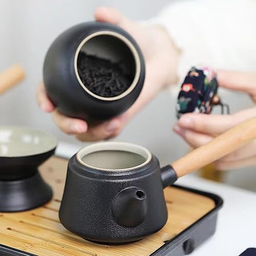 Miniatura 4 de Juego de té Kung Fu de 6 tazas con mango aislante, exquisito plato de té, caja de regalo adecuada para el día de la madre, día del padre, Navidad,