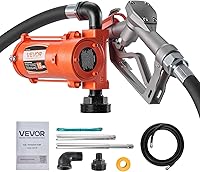 VEVOR 12V 15 GPM Fuel Transfer Pump Kit - Cast Iron Diesel Gas Pump with Manual Nozzle, 13ft Hose, Overheat Protection for Trucks Tractors